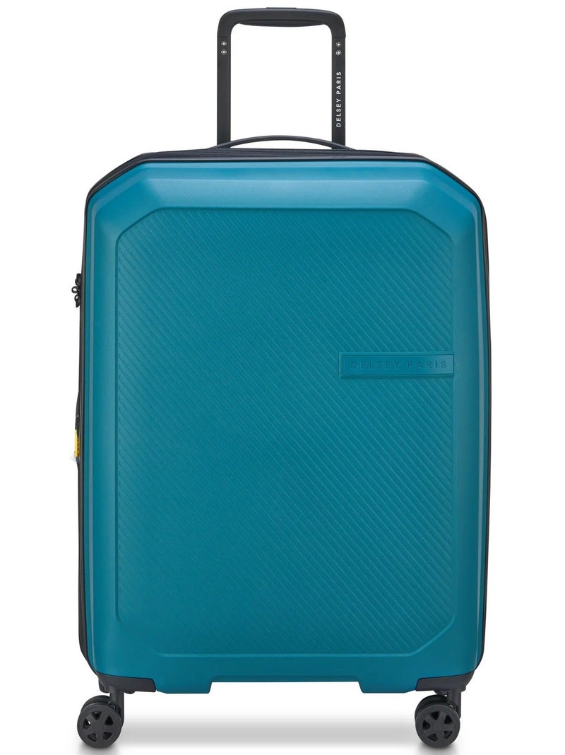 DELSEY Paris Anvers 65 Cm Medium Expandable 4-Double-Wheeled Cabin Suitcase Trolley - Teal Blue - Image 1